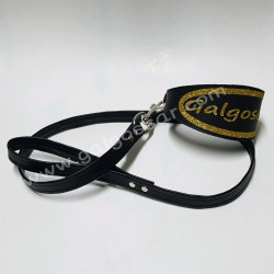 Collar galgo y whippet  negro  personalizado en diferentes medidas y colores , glitter o neón.  Para galgo, whippet y piccolo,