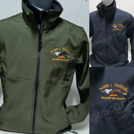 Chaqueta técnica Softshell, bordado pasión y tradición. Caballero y niño azul marino ó verde