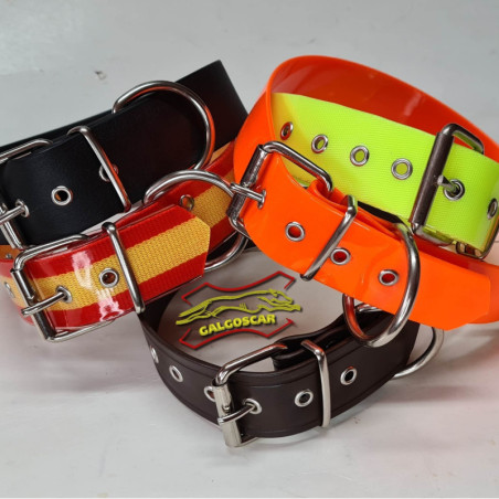 Collar  biothane 38mm. ancho y largo 45, 52, 60 y 70cm. Varios colores