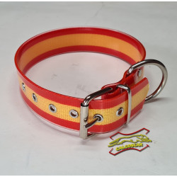 Collar  biothane 38mm. ancho y largo 45, 52, 60 y 70cm c/naranja