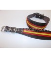 Collar Ancho de Cuero para Galgo con Bandera de España