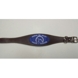 Collar galgo cuero ancho bordado  amigos del galgo 