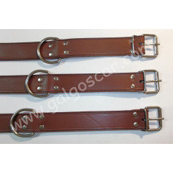 Collar perro  cuero razas grandes 4cm ancho y  largo 70cm c/marron engrasado