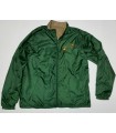 Chaqueta verde impermeable con forro polar interior, bordado logo galgo.