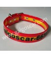 Collar  biothane personalizado grabado, bandera de España. 25mm y largo a elegir 38, 45, 52 ó 60 cm